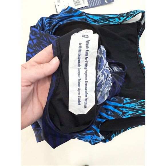 Longitude Womens Blue Tahoe Ombre Scoop Back Tummy Control Swimsuit Size 8 NWT - Picture 7 of 7